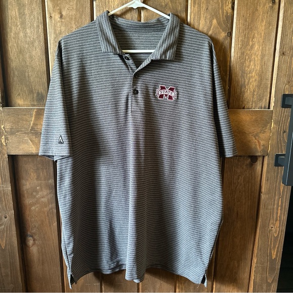 Mississippi State Bulldogs Golf  Antigua Gray Polo Shirt Medium Style Esteem - Picture 1 of 10
